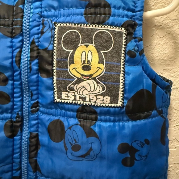 Disney Blue Mickey Mouse Puffer Vest Size 12 Months - Picture 6 of 7